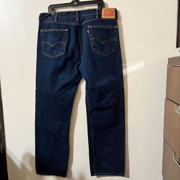 505 Levi's Men's Wide Leg dark blue jeans size 40X32 - Picture 3 of 9